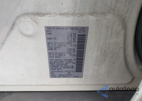 2014 Nissan Rogue Sv из США, поврежденный, VIN 5N1AT2MV1EC785711